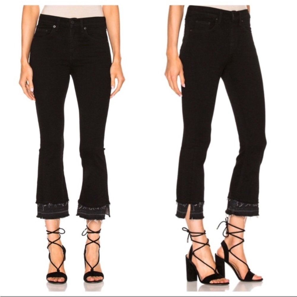 RAG & BONE 10 Inch Crop Flare Black Size 27
